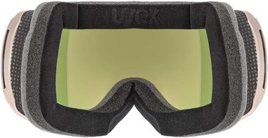 Лижна маска uvex dh 2100 WE Glamour для дорослих, хромована, захист від спотворень, контрастна лінза, розмір універсальний, рожево-зелена
