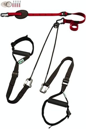 Преміум слінг-тренажер eaglefit Flex для дому та подорожей, з блоком, дверним якорем, кріпленням на стіну/стелю, аксесуарами, універсальний, червоний