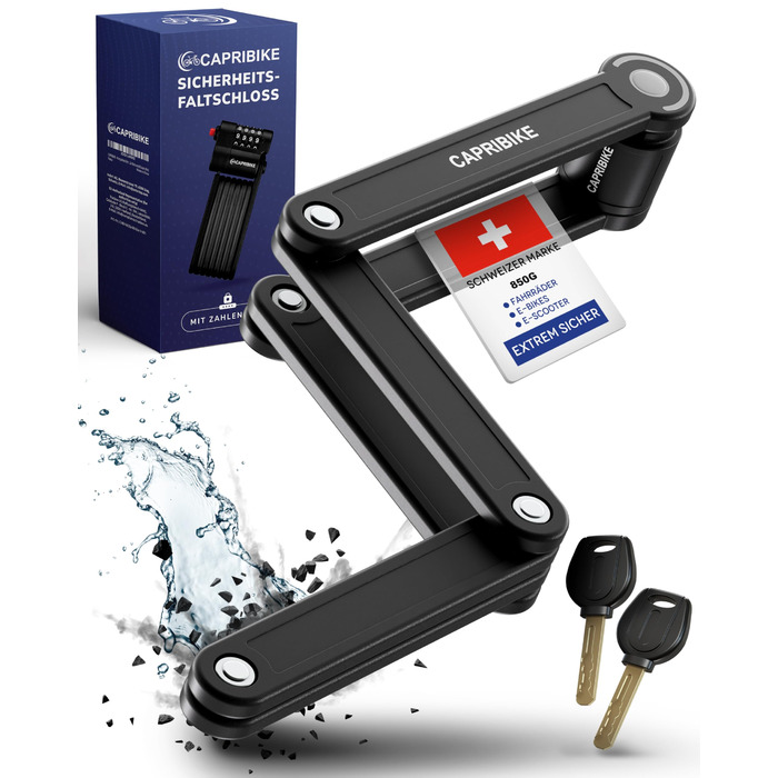 Замок для велосипеда Faltschloss: надійний складний замок для велосипеда та електробіка, рівень безпеки 10, з 2 ключами