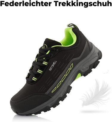 Черевики для трекінгу жіночі та чоловічі, водонепроникні, чорно-зелені, 37 EU