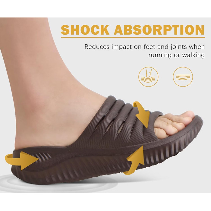 Ортопедичні відновлювальні сандалі KuaiLu для жінок, легкі спортивні шльопанці при плантарному фасциїті, розвантаження суглобів та спини, коричневі, розмір 36 EU
