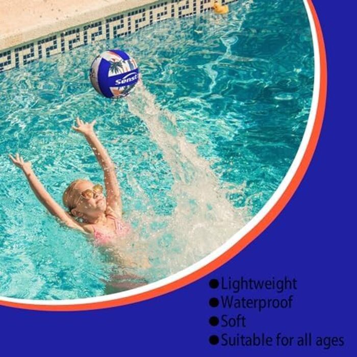 Волейбольний м'яч Senston для пляжу та активного відпочинку, водонепроникний, м'яка поверхня, блакитний колір