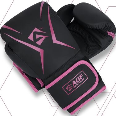 Боксерські рукавиці AQF для боксу, кікбоксингу, ММА – 12 oz рожеві