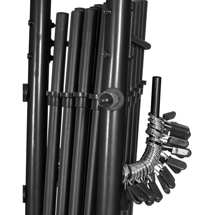 Стійка для гантелей GORILLA SPORTS, сталева, чорна, 70x80x170 см, до 300 кг — стійка для гантелей, дисків, штанги