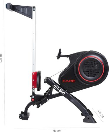 Гребний тренажер Care Fitness Jet 600-2 Care Connect, чорний, складаний