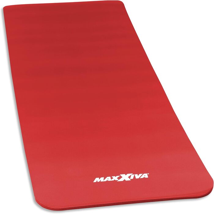 Килимок для йоги MAXXIVA® 190x60x1,5 см, без фталатів, нековзкий, з ременем для перенесення, червоний – фітнес, спорт, тренування