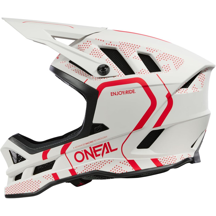 Шолом O'NEAL Blade Polyacrylite Hel Strike, чорний/червоний, розмір S, білий/червоний
