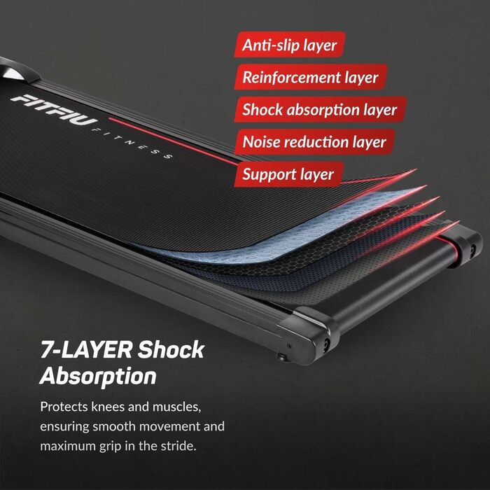 FITFIU MC-100 Складне бігове полотно: 2 нахили, Bluetooth, 12 програм, KINOMAP, до 120 кг, для дому/офісу