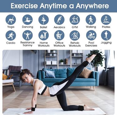 Гантелі на зап'ястя, 2 шт., регульовані силіконові браслети, 0.9 кг, чорний. Підходять для ходьби, йоги та фітнесу, тренування рук та ніг.