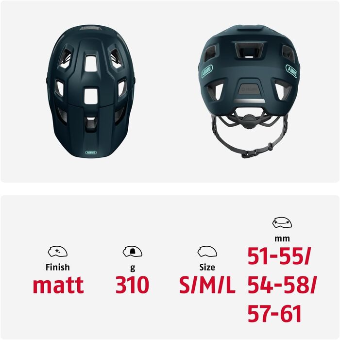 Велосипедний шолом ABUS MoDrop MTB, міцний, з вентиляцією, унісекс, розмір M (54-58 см), синій