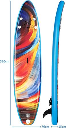 Надувна SUP-дошка DREAMADE 320x76x15 см з комплектом аксесуарів, до 120 кг, серфборд з веслом