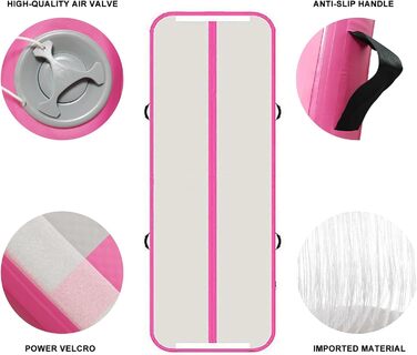 Гімнастична килимок JOYTALENT Air Matte Track з надувним покриттям, 10 см, 300 x 100 x 10 см (Рожевий)