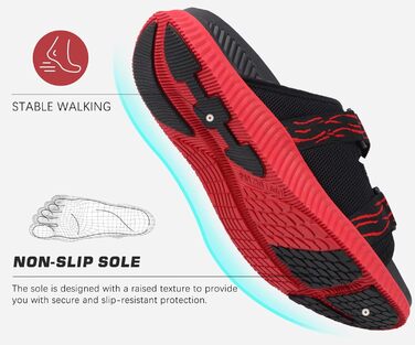 Чоловічі спортивні сандалі KuaiLu з м'якою устілкою, літні шльопанці на липучці (Чорно-червоні, 46 EU)