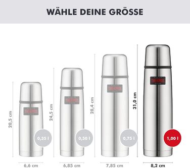 Термос Thermos Light & Compact з нержавіючої сталі, 1.0 л, для гарячих напоїв (до 24 год)