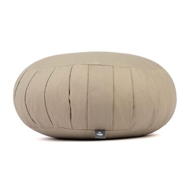 Подушка для медитації Bodhi Zafu ECO: Класична кругла подушка для йоги з органічної бавовни та дрібного жита, висота 19 см (світло-бежевий)