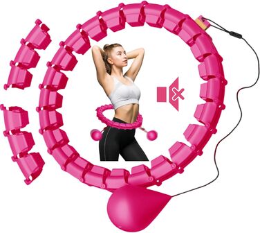 Обруч для фітнесу Smart Hoop з вагою, 32 вузли (57-165 см), для дорослих, для схуднення, фітнесу та розваг, червоний