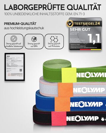 Стрічка для гімнастики NEOLYMP: екологічна, міцна, регульована – фітнес-стрічка, Powerband