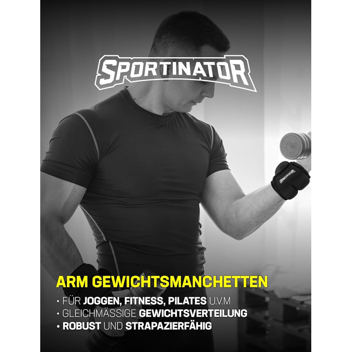 SPORTINATOR Манжети-обтяжувачі для рук і ніг, 2 шт, 2 x 1,5 кг, на липучці, для тренувань, жіночі та чоловічі