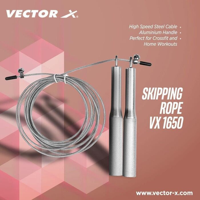 Стале стрибкове канат Vector X з алюмінієвими ручками для фітнесу вдома та в спортзалі