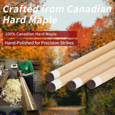 AKLOT Більярдний кий 58' (18oz-21oz) - канадський клен, шкіряна насадка 13mm, 3D ручка, прецизійне з'єднання, для гравців (Бордовий, 570g)