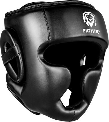 FIGHTR Захисний шолом для боксу та єдиноборств, регульований, чорний, розмір L-XL – боксерський шолом для спарингу, MMA, муай-тай, кікбоксингу
