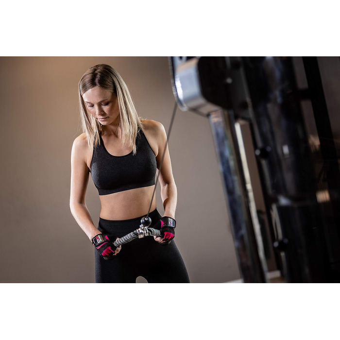 Фитнес рукавички для жінок Gym & Gentle - захист під час занять спортом, силових тренувань, їзди на велосипеді, бодібілдингу, тренувань з гантелями (XS, S, M, L) Рожевий M