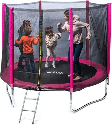 Батут для дітей 250 см з сіткою безпеки, великий розмір, для хлопчиків та дівчаток, для використання на вулиці, Rose
