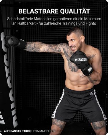 Боксерські рукавички Phantom Apex | MMA, тайський бокс | Чоловічі, Velcro, чорні, 10 Oz