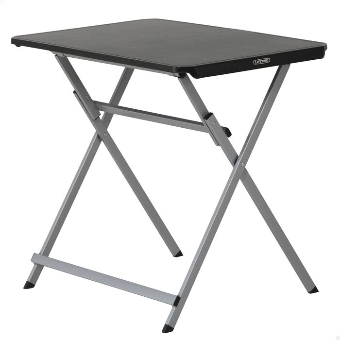 Складний приліжковий столик Lifetime 92210 Schwarz 75x50.5 см, висота 66 см - портативний, з ручкою для транспортування, чорний