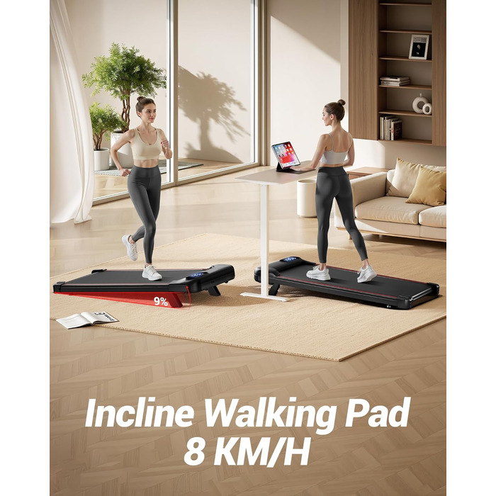 Walking Pad CURSOR з регулюванням нахилу, 8/12 км/год, складаний біговий килимок для дому, дистанційне керування