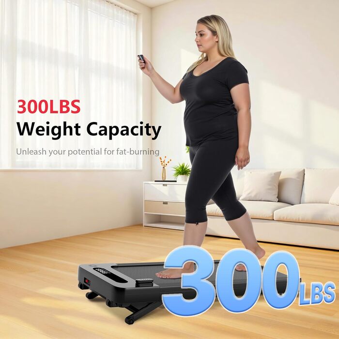 Bluearth Walking Pad: Ходункова доріжка з регулюванням нахилу 10%, стіл для бігу, смарт-додаток, доріжка для дому з LED-дисплеєм, чорний колір