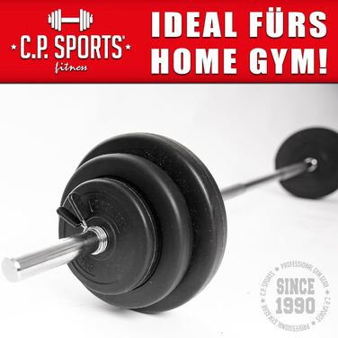 Диски для штанги C.P.Sports 30 мм, 5 кг, пара, пластик із цементною начинкою, для силових тренувань, фітнесу, бодібілдингу, домашнього спортзалу