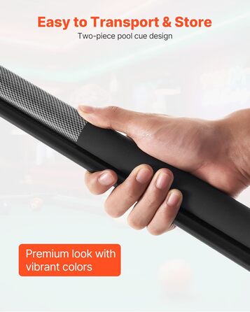 VEVOR: Більярдний кий VEVOR, 147.3 см, з багатошаровою кінцівкою та ABS-кільцем, для професійного столу, бару, дому, офісу, з фібергласу