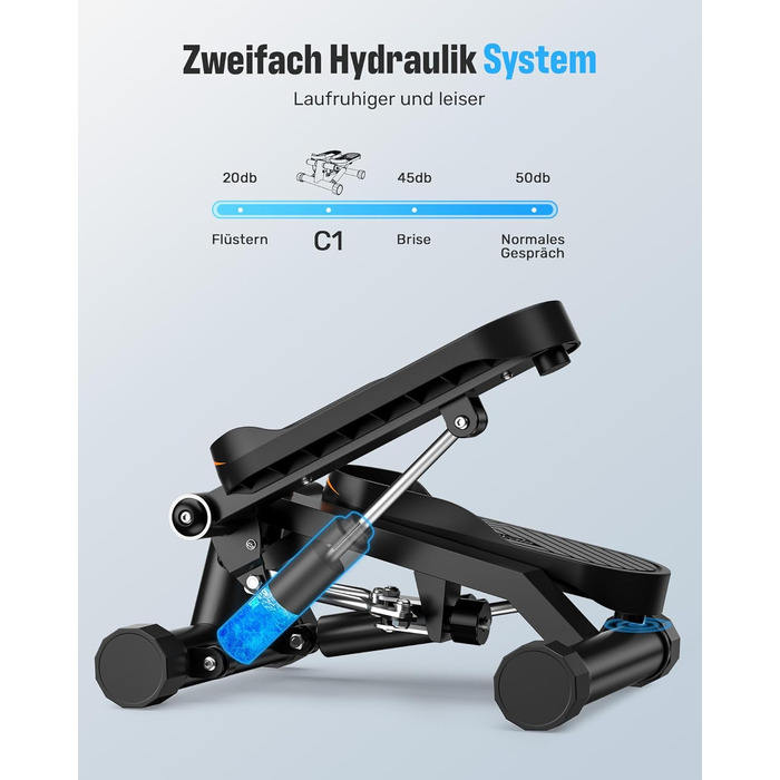 Сходиця для тренувань Sportsroyals – степпер з тросами для дому, для тренування ніг, рук та сідниць, покращена модель