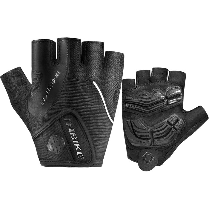 Велосипедні рукавички Inbike Habfinger з вентиляцією, антиковзаючі, амортизуючі, для гірського велосипеда, чоловічі/жіночі, літні, для велоспорту, MTB (Чорний, M)