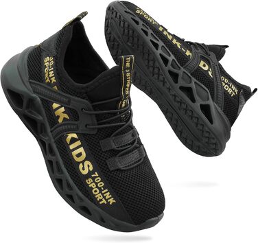 Дитячі кросівки для тренувань: легкі, дихаючі, спортивні (33 EU, чорний)