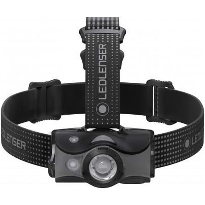 Ledlenser MH7 Outdoor - налобний ліхтар, чорний/сірий, акумуляторний, 600 люмен, регульований, до 60 годин роботи, червоне світло, живлення від 2xAA, блокування транспортування