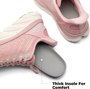 Жіночі спортивні сліпони ALLSWIFIT – зручні, дихаючі, з неслизькою підошвою, для бігу, тенісу, фітнесу, крос-тренінгу, білі (40 EU, Рожевий)