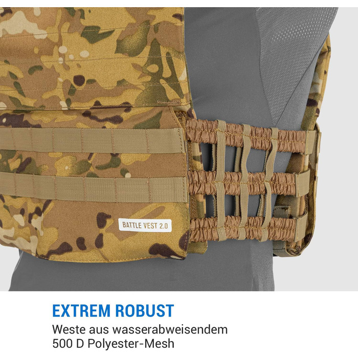 Capital Sports Battlevest 2.0: Вага жилет для тренувань - жилет з вагою, комфортний, з оптимальною підкладкою, 8.0 кг або 13.2 кг, камуфляж, чорний або оливковий (8.0 кг, камуфляж)