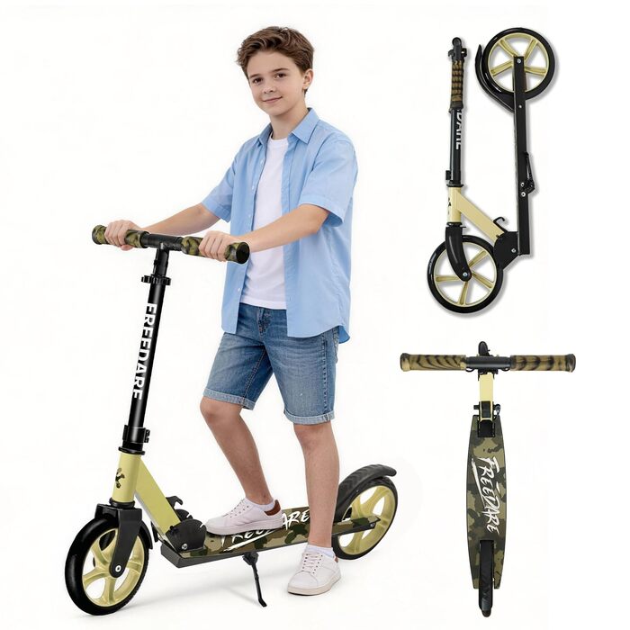 Самокат FREEDARE Cityroller для дітей та дорослих, складаний, колеса 200 мм, до 100 кг (Камуфляж)