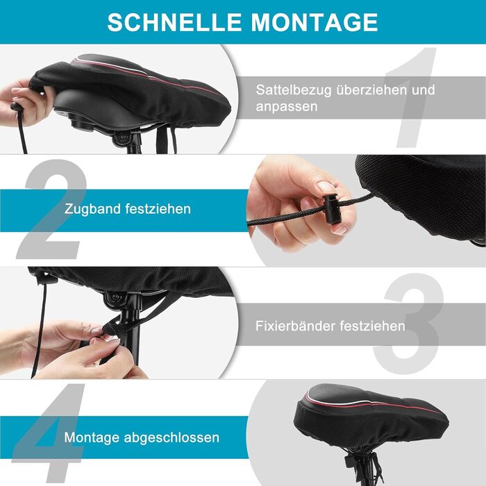 Покриття на велосипедний сідло з двошаровою піною Memory Foam, ергономічне крісло для велосипеда, для жінок та чоловіків. Підходить для більшості велосипедів. Перед покупкою виміряйте сідло. YG57