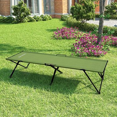 SONGMICS Кемпінгове ліжко для гостей, складане, 260 кг, XXL, 205 x 75 x 46 см, GCB25L, Зелене