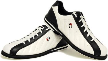 Боулінгіві черевики 3G Kicks для жінок та чоловіків, правші та лівші, 7 кольорів, розмір 36-48 (46 EU, білий, чорний)