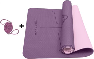 Йога-мат MaxYoga з еко TPE, нековзкий, 6 мм, 183x61 см для йоги, пілатесу, гімнастики