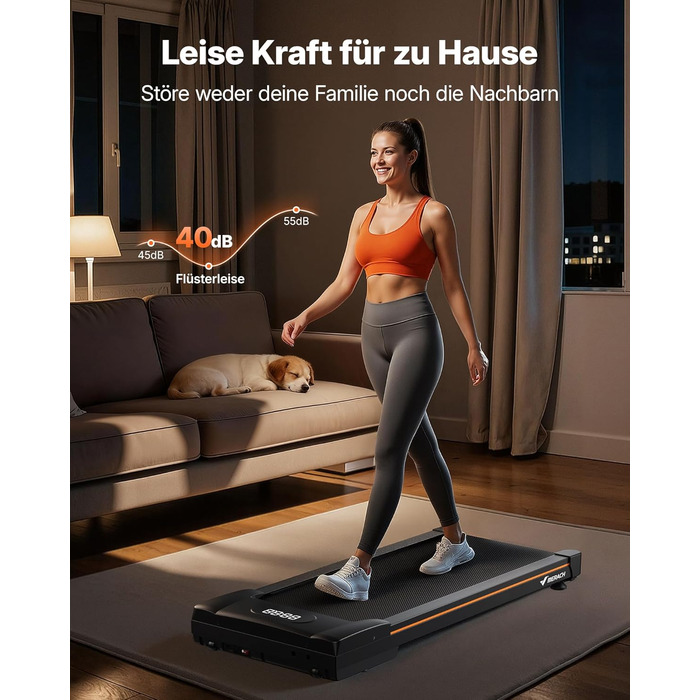 MERACH Walking Pad - біговий килимок для дому з регулюванням нахилу до 12%, максимальне навантаження до 180 кг, тихий мотор, стіл для бігу, дистанційне керування, динамік