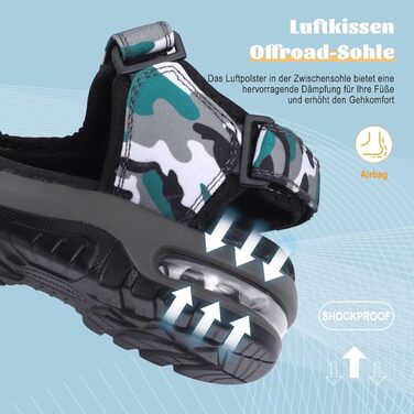 Чоловічі шкіряні сандалі Visionreast для пляжу, трекінгу та активного відпочинку на липучках (38 EU, Зелені)