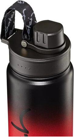 Пляшка для води satch з нержавіючої сталі 0,5 л, BPA-free, герметична, підходить для газованої води, гарячих і холодних напоїв, Black Graffiti - червона