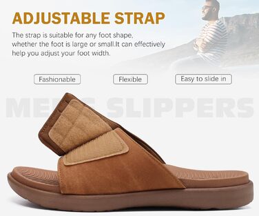 Чоловічі сандалі ONCAI з регульованими ремінцями, відкритим носком, спортивні слайди, пляжні сандалі з м'якою устілкою та підтримкою склепіння стопи, розмір 43.5 EU, хакі