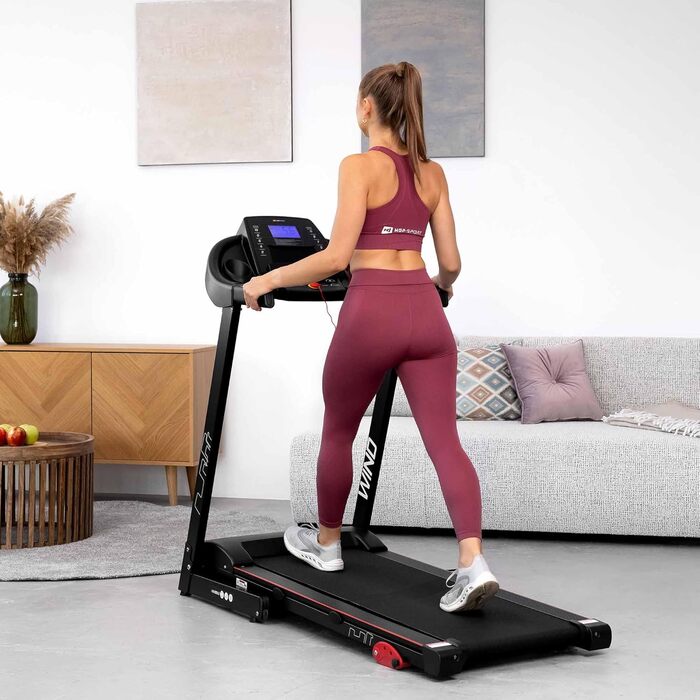 Бігова доріжка Hop-Sport HS-1000LB для дому, електрична, складана, швидкість 0.8–14 км/год, двигун 2,0 к.с., транспортні ролики, до 150 кг