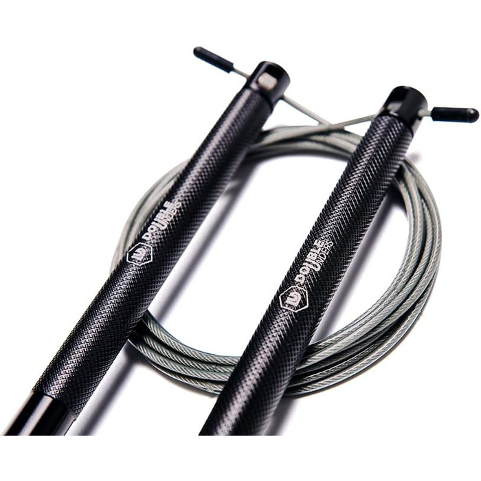 Скакалка Springseil Speed Rope: регульований, для CrossFit, боксу, фітнесу. Металеві ручки, срібно-чорний колір